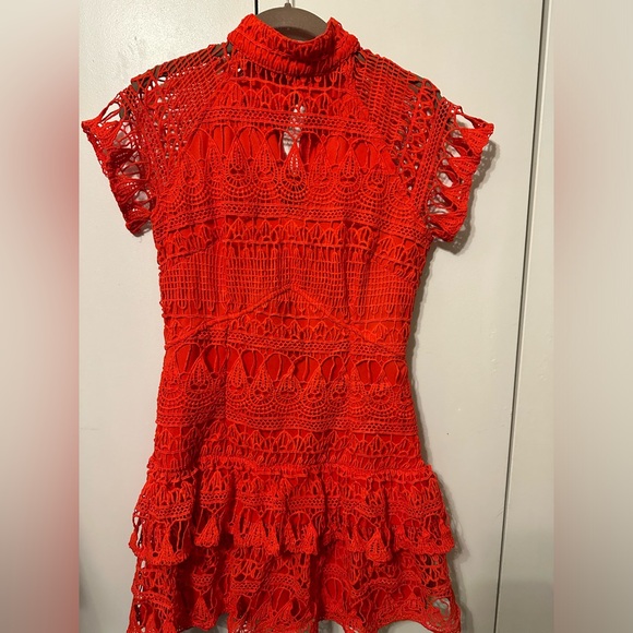 Pretty Little Thing Red Lace Mini Dress - Picture 3 of 6